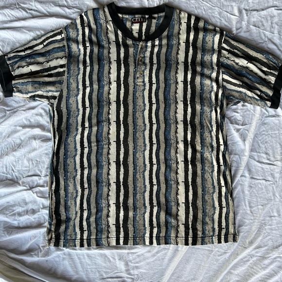 CITI Express Striped Blue and Black Men's Shirt Vintage Vibes  100% cotton - Picture 1 of 6